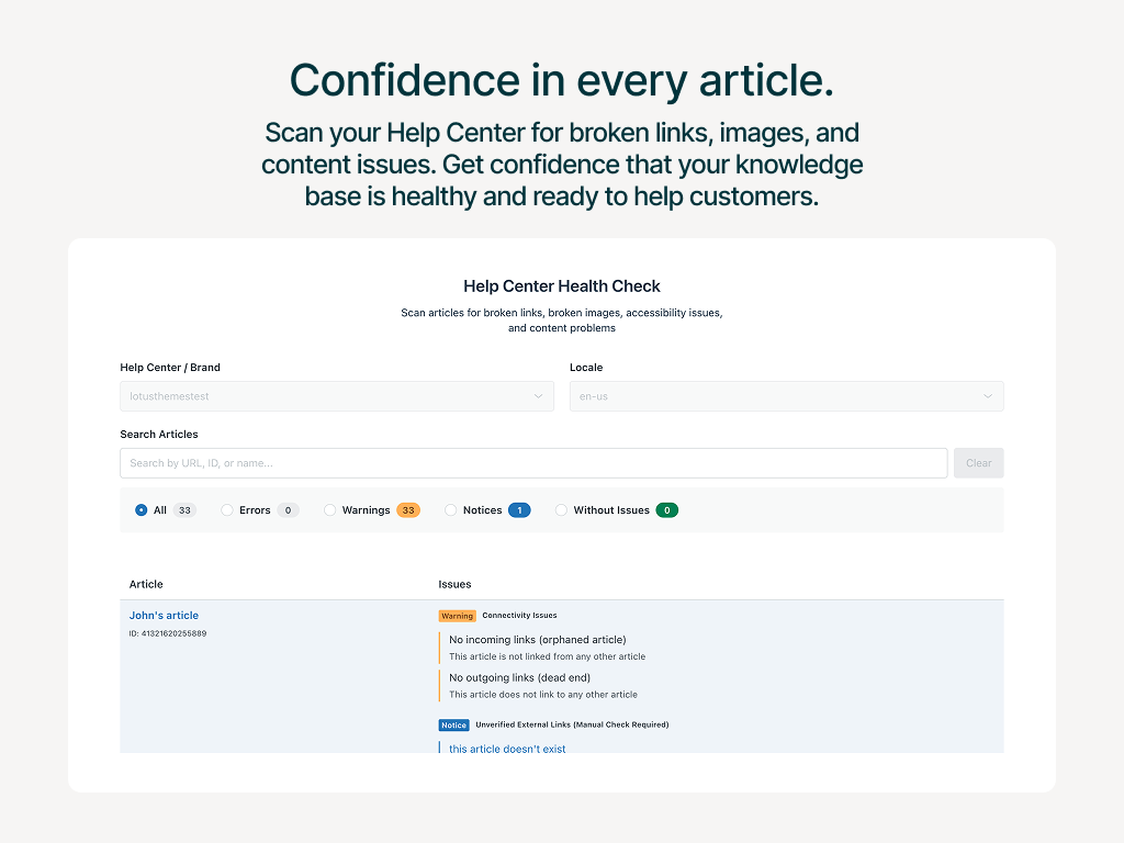Help Center Health Check screenshot 1